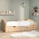 vidaXL Bedbank 3-zits met lades massief grenenhout 90x200 cm