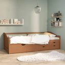 vidaXL Bedbank 3-zits met lades massief grenenhout 90x200 cm