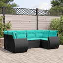 vidaXL ensemble de 6 bancs de jardin avec coussins en polyrotan noir