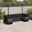 vidaXL 7-Piece Lounge Set with Cushions Poly Rattan Black