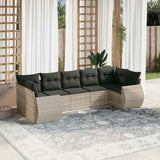 vidaXL 7-delige Loungeset met kussens poly rattan zwart