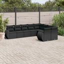 vidaXL 9-piece Poly Rattan Lounge Set with Cushions Black