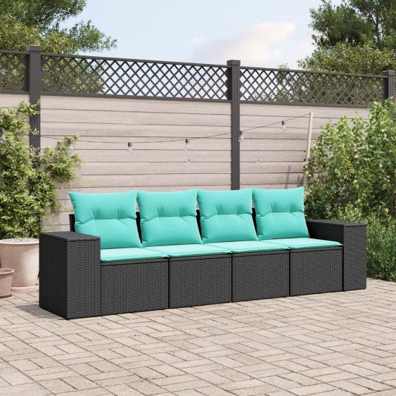 vidaXL 5-Piece Lounge Set with Cushions Poly Rattan Grey