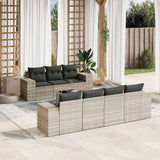 vidaXL 8-delige Loungeset met kussens poly rattan zwart