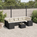 vidaXL 8-piece Lounge Set with Cushions Poly Rattan Black
