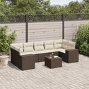 vidaXL 8-piece Lounge Set with Cushions Poly Rattan Black
