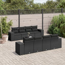 vidaXL 9-piece Poly Rattan Lounge Set with Cushions Black