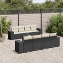 vidaXL 9-piece Poly Rattan Lounge Set with Cushions Black