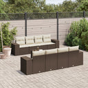 vidaXL 9-piece Poly Rattan Lounge Set with Cushions Black