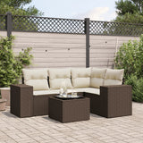 vidaXL 4-delige Loungeset met kussens poly rattan zwart
