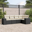 vidaXL 5-piece Lounge Set with Cushions Poly Rattan Black