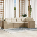vidaXL 5-piece Lounge Set with Cushions Poly Rattan Black