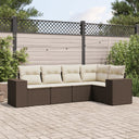 vidaXL 5-piece Lounge Set with Cushions Poly Rattan Black