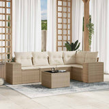 vidaXL 5-delige Loungeset met kussens poly rattan zwart