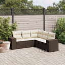 vidaXL 5-delige Loungeset met kussens poly rattan zwart