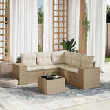 vidaXL 5-delige Loungeset met kussens poly rattan zwart