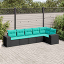 vidaXL ensemble de 6 bancs de jardin avec coussins en polyrotan noir