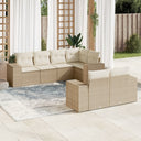 vidaXL 7-delige Loungeset met kussens poly rattan zwart