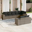 vidaXL 8-delige Loungeset met kussens poly rattan zwart