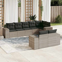 vidaXL 8-delige Loungeset met kussens poly rattan zwart