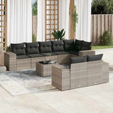 vidaXL 8-delige Loungeset met kussens poly rattan zwart
