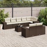 vidaXL 8-delige Loungeset met kussens poly rattan zwart