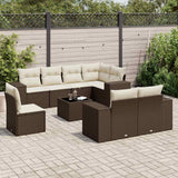 vidaXL 8-delige Loungeset met kussens poly rattan zwart