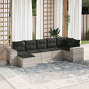 vidaXL 7-delige Loungeset met kussens poly rattan zwart