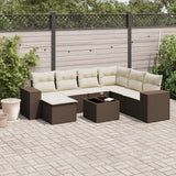 vidaXL 7-delige Loungeset met kussens poly rattan zwart