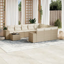 vidaXL 11-delige Loungeset met kussens poly rattan zwart
