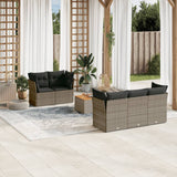 vidaXL 6-delige Loungeset met kussens poly rattan zwart