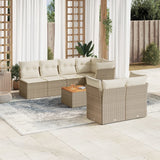 vidaXL 8-delige Loungeset met kussens poly rattan zwart