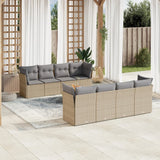 vidaXL 9-delige Loungeset met kussens poly rattan zwart