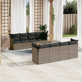 vidaXL 9-delige Loungeset met kussens poly rattan zwart