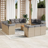 vidaXL 13-delige Loungeset met kussens poly rattan zwart