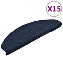 vidaXL Self-Adhesive Stair Mats 15 pcs 56x17x3 cm Light Brown Half Round