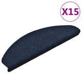 vidaXL Self-Adhesive Stair Mats 15 pcs 56x17x3 cm Light Brown Half Round