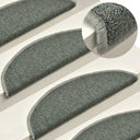 vidaXL Stair Mats 15 pcs 56x17x3 cm Anthracite Half Round