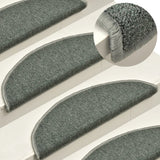 vidaXL Stair Mats 15 pcs 56x17x3 cm Anthracite Half Round