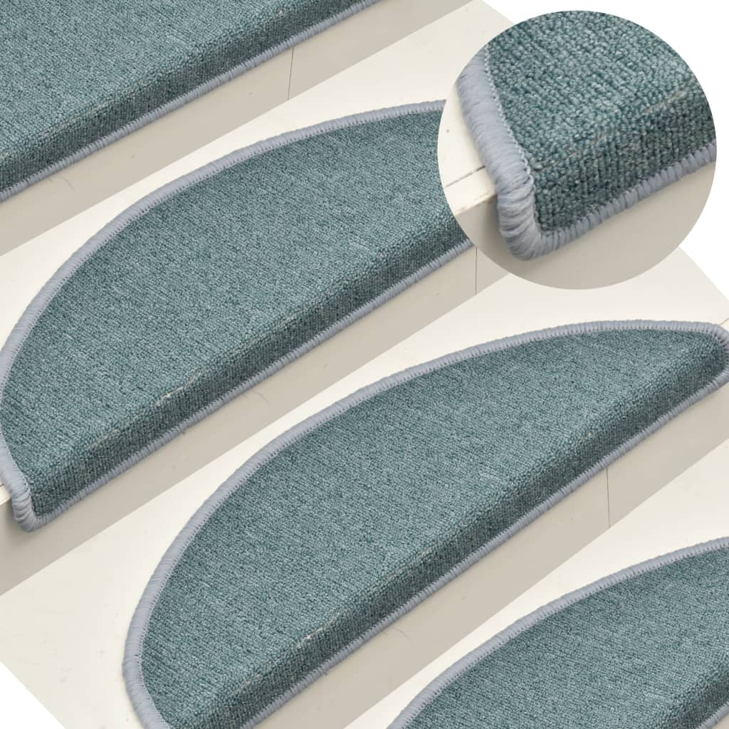 vidaXL Stair Mats 15 pcs 56x17x3 cm Anthracite Half Round