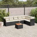 vidaXL 8-delige Loungeset met kussens poly rattan zwart