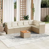 vidaXL 8-delige Loungeset met kussens poly rattan zwart