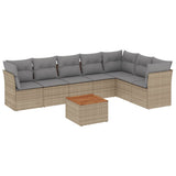 vidaXL 8-delige Loungeset met kussens poly rattan zwart