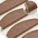 vidaXL Stair Mats 15 pcs 56x17x3 cm Anthracite Half Round