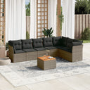 vidaXL 8-delige Loungeset met kussens poly rattan zwart