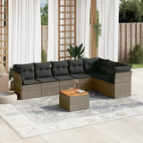 vidaXL 8-delige Loungeset met kussens poly rattan zwart