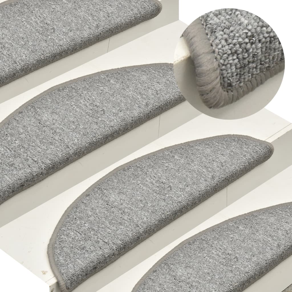 vidaXL Stair Mats 15 pcs 56x17x3 cm Anthracite Half Round