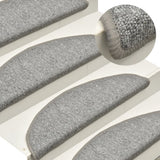 vidaXL Stair Mats 15 pcs 56x17x3 cm Anthracite Half Round
