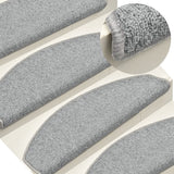vidaXL Stair Mats 15 pcs 56x17x3 cm Anthracite Half Round