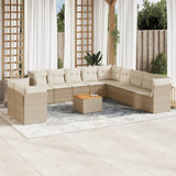 vidaXL 12-delige Loungeset met kussens poly rattan zwart
